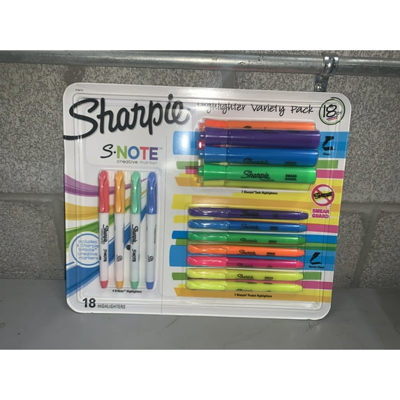 Sharpie Highlighter Variety Pack 18 Count Tank Pocket and S-Note Markers New