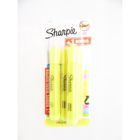 Sharpie Highlighters Chisel Tip with Smear Guard - Yellow - 4ct