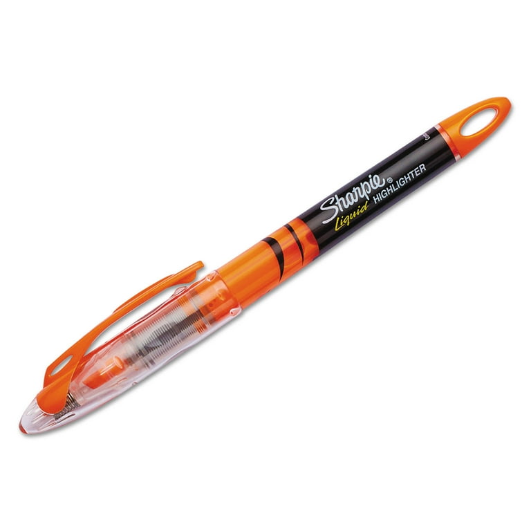 Liquid Pen Style Highlighters, Fluorescent Orange Ink, Chisel Tip, Orange/Black/Clear Barrel, Dozen Liquid Pen Style Highlighters, Fluorescent Orange Ink, Chisel Tip, Orange/Black/Clear Barrel, Dozen