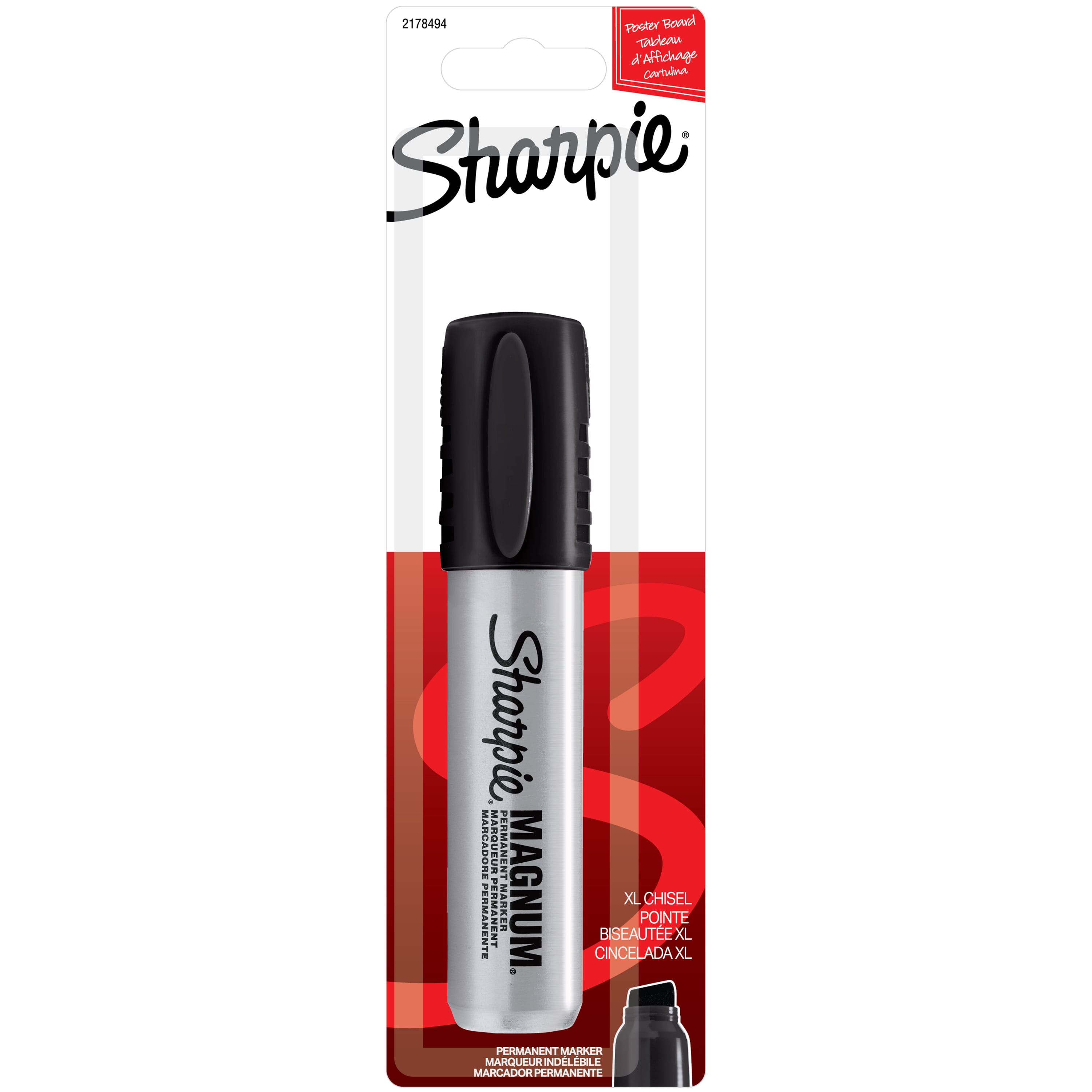 Sharpie Magnum Permanent Marker, Oversized Chisel Tip, Great for Poster Boards, Black, 1 Count