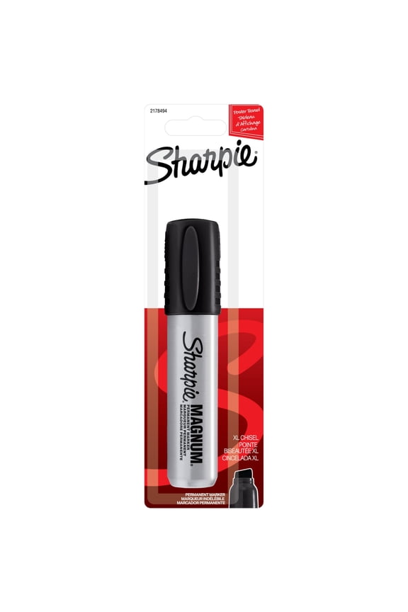 Pro Magnum Metal Permanent Marker, Chisel Tip, Black Quick-Drying Ink, 1 Count