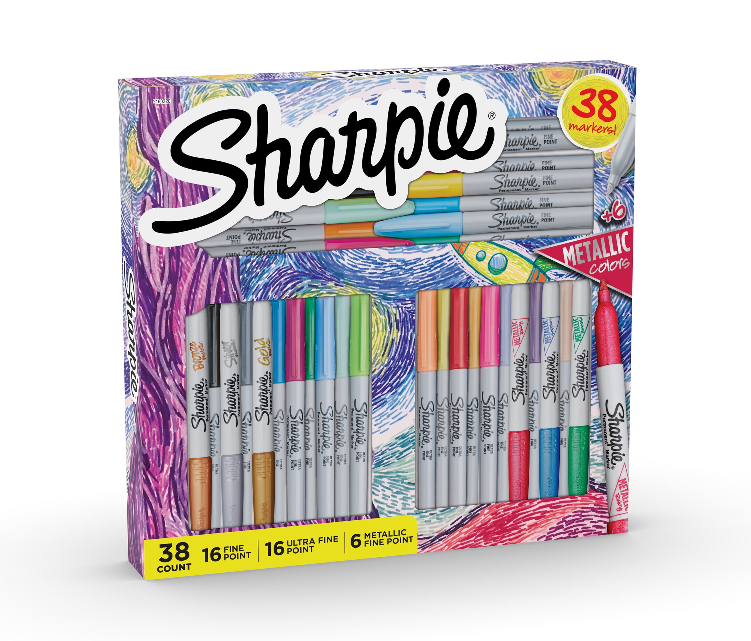 Sharpie Limited Edition Holiday Set Permanent Marker Mixed Pack 40-count,  Metallic Chisel, Metallic Fine, Ultra Fine Point, Fine Point.