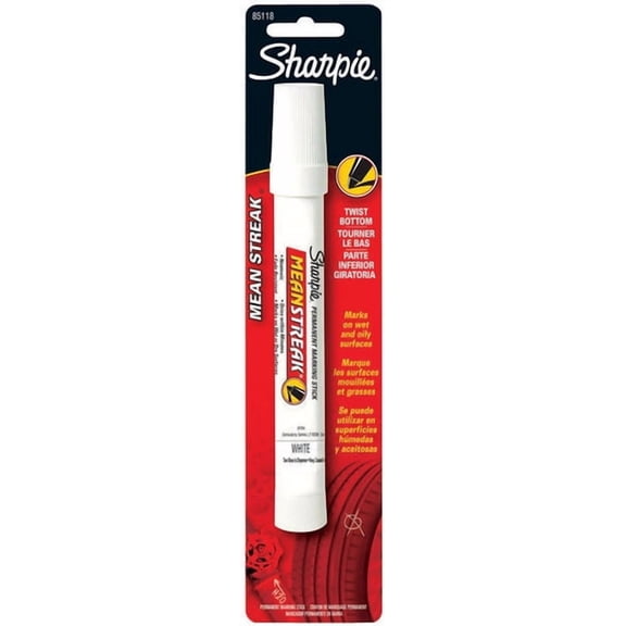 1 pc Sharpie Mean Streak White Bold Tip Permanent Marking Stick 1 pk (Pack of 6)