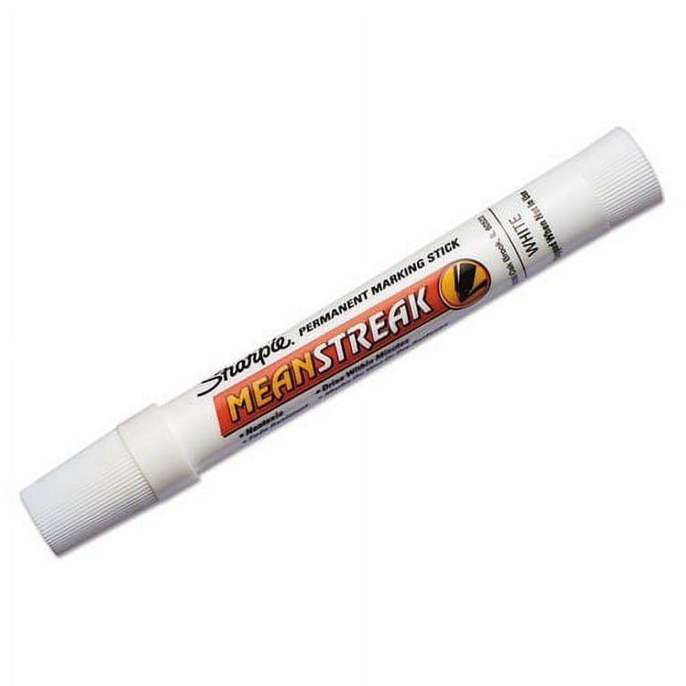 Mean Streak Marking Stick, Broad Bullet Tip, White Mean Streak Marking Stick, Broad Bullet Tip, White