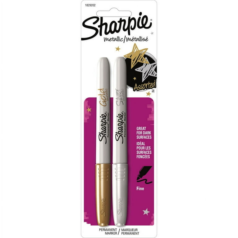 Sharpie Metallic Fine Point Permanent Marker - Fine Marker Point - Gold, Silver Alcohol Based Ink - 2 / Set Sharpie Metallic Fine Point Permanent Marker - Fine Marker Point - Gold, Silver Alcohol Based Ink - 2 / Set