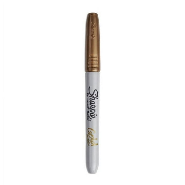 Metallic Fine Point Permanent Markers, Fine Bullet Tip, Gold, Dozen Metallic Fine Point Permanent Markers, Fine Bullet Tip, Gold, Dozen