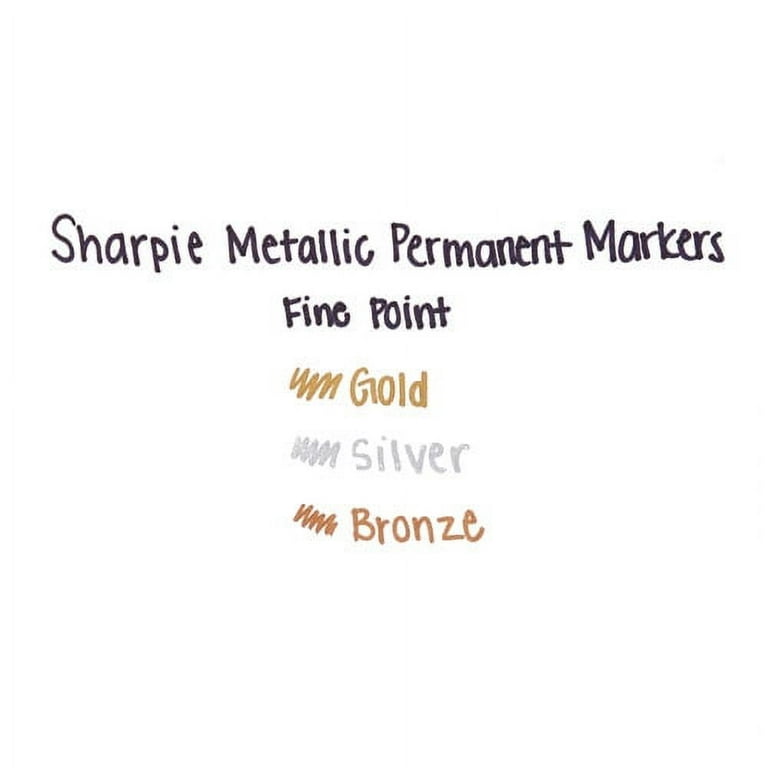 Metallic Fine Point Permanent Markers, Fine Bullet Tip, Gold-Silver-Bronze, 6/Pack Metallic Fine Point Permanent Markers, Fine Bullet Tip, Gold-Silver-Bronze, 6/Pack