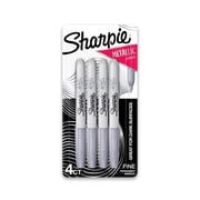 Sharpie Metallic Permanent Marker, Metallic Silver, 4-Pack