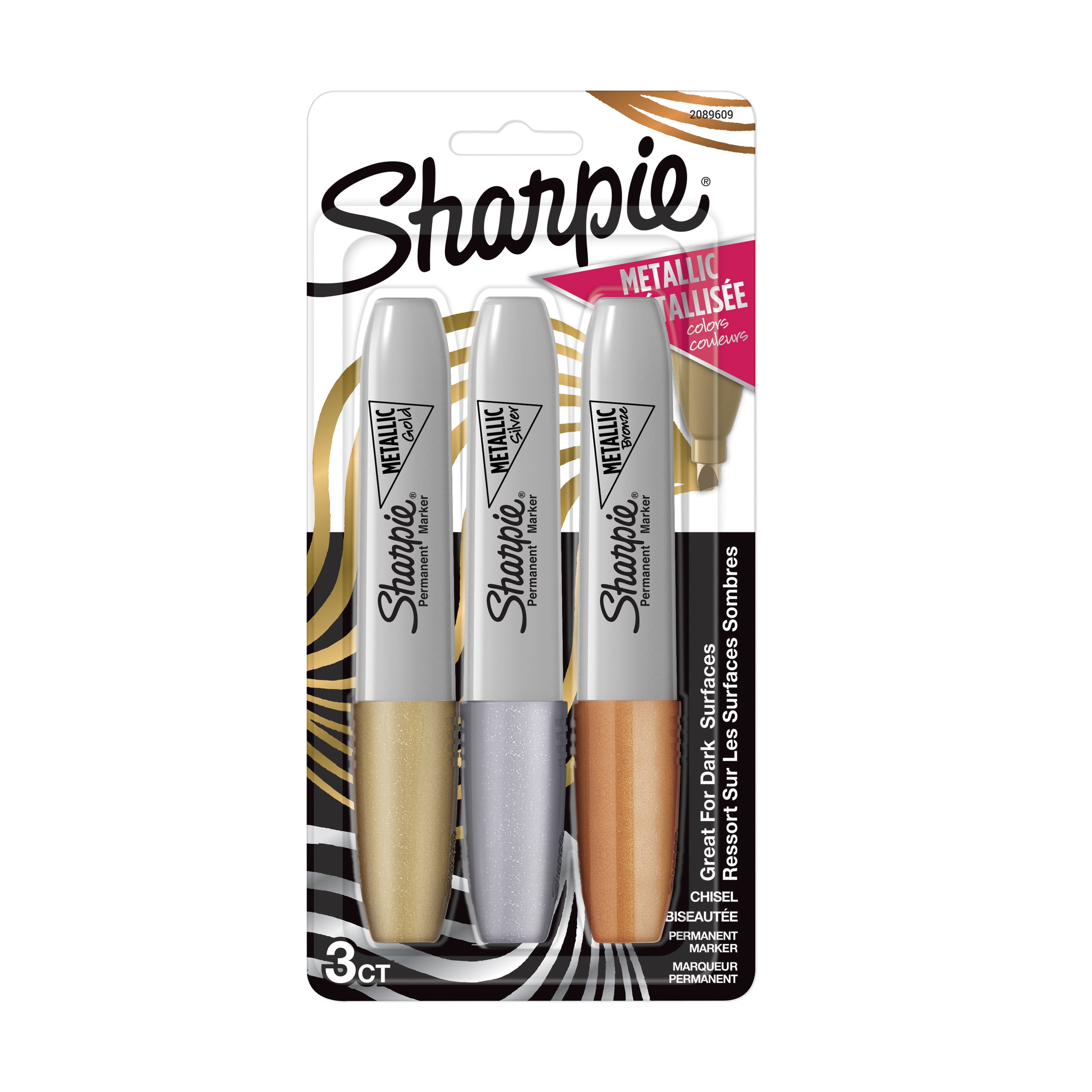 5/12pc Sharpie Metallic Fine Permanent Marker, Mixed 3 Blister