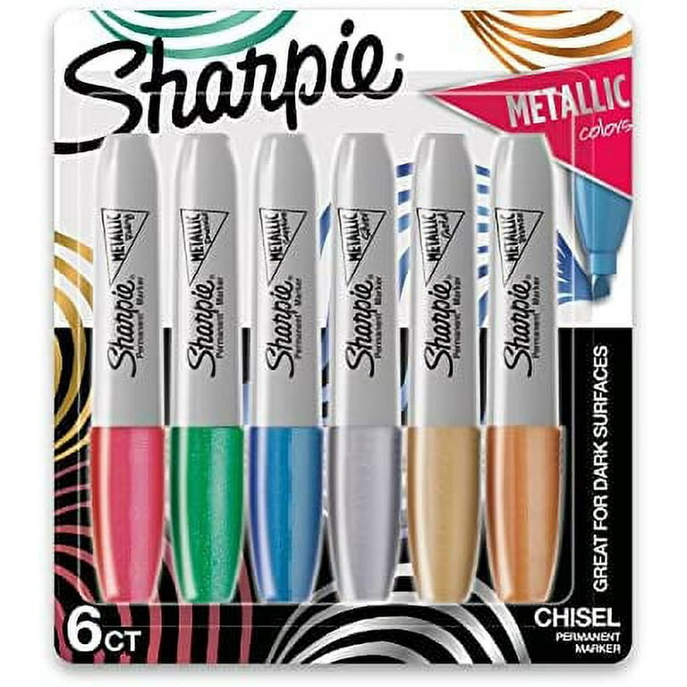 Sharpie Marker Set, 6-Markers, Fine, Metallic - Walmart.com