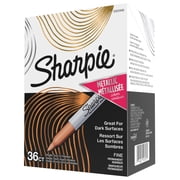 Sharpie Metallic Permanent Markers, Fine Point, Assorted Metallic, 36 Count
