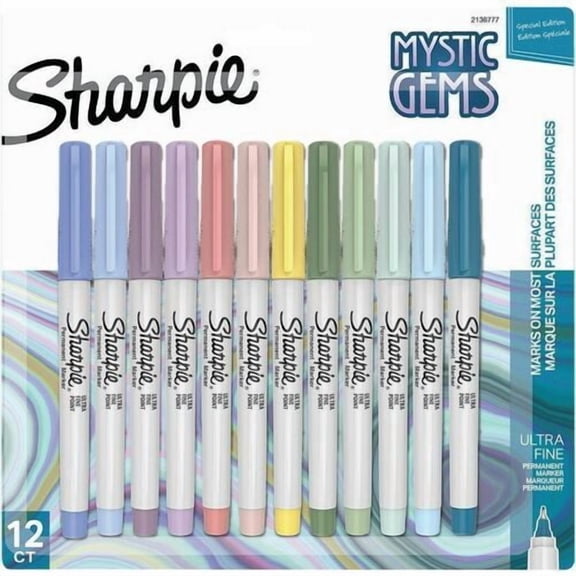 Sharpie Mystic Gems Permanent Markers, Multi Ink (2136777) | 10 Packs (120 Total)