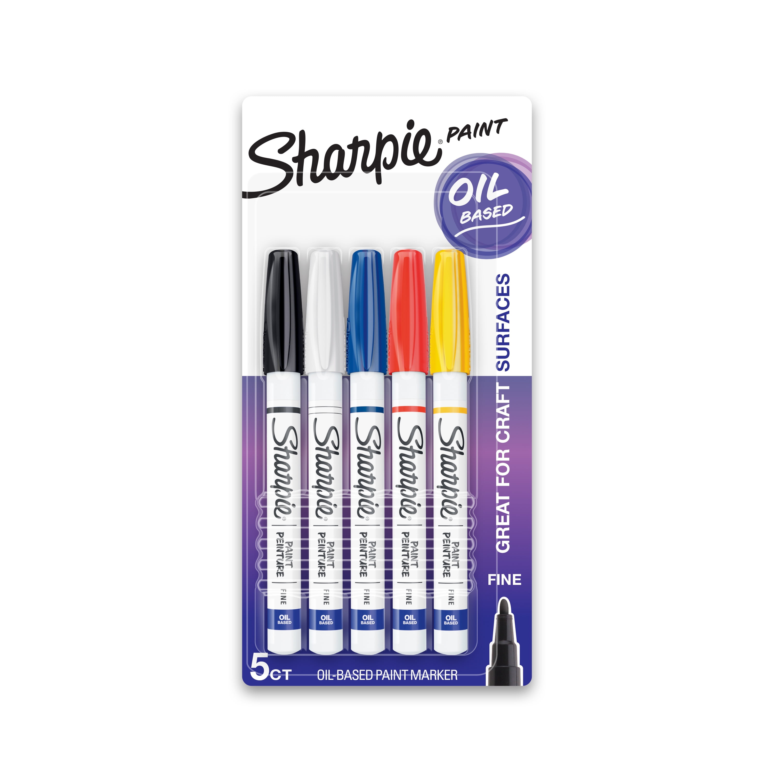 Sharpie Oil-Based Paint Marker, Medium Point, Red Ink, Pack of 6