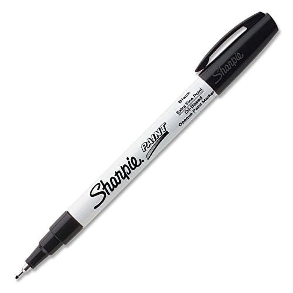 Sharpie Oil-Based Paint Marker, Extra Fine Point, Black Ink,Pack of 6