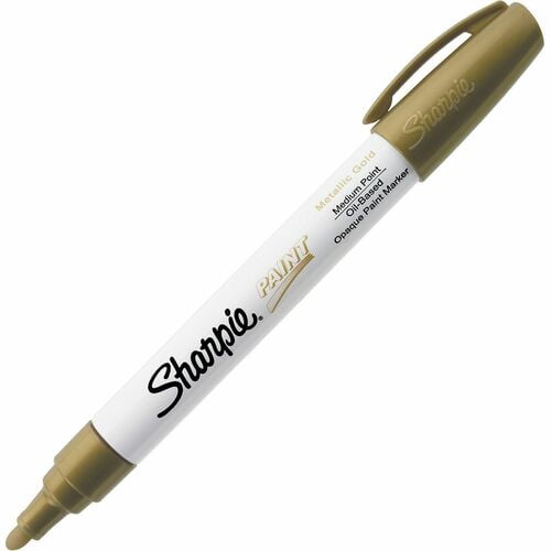 Sharpie Oil-Based Paint Marker - Medium Point, Gold Ink, Oil Based, Gold Barrel (35559) | 5-Pack (5 Total)