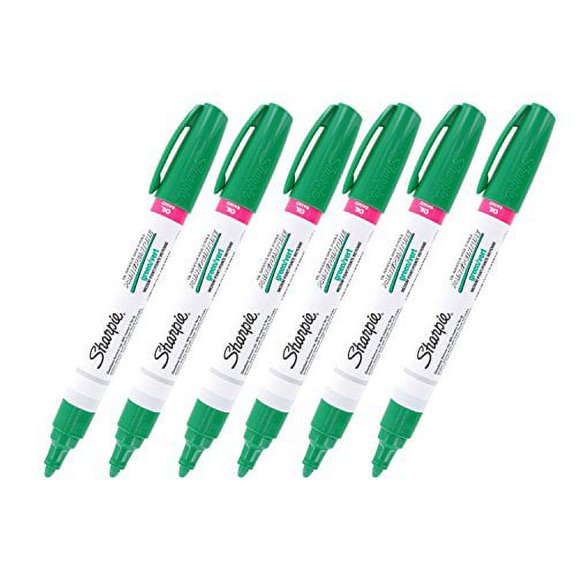 Sharpie Oil-Based Paint Marker, Medium Point, Green Ink, Pack of 6