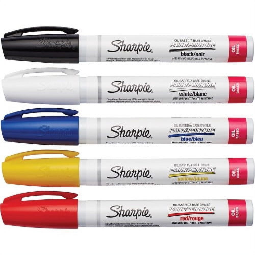Sharpie Oil-Based Paint Marker - Medium Point - Medium Marker Point - Assorted Oil Based Ink - 5 / Pack Sharpie Oil-Based Paint Marker - Medium Point - Medium Marker Point - Assorted Oil Based Ink - 5 / Pack