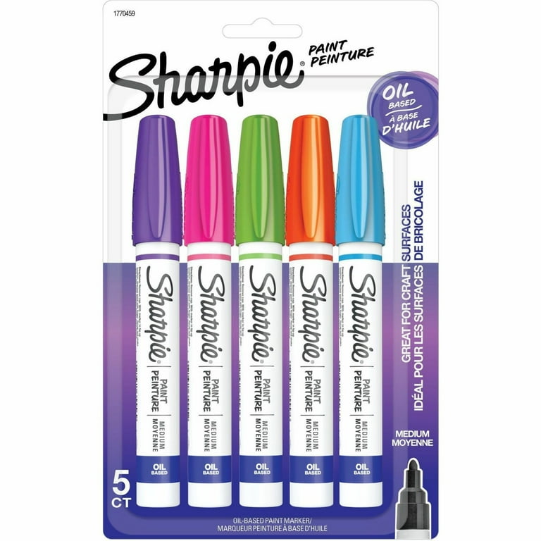 Sharpie Oil-Based Paint Marker - Medium Point - Medium Marker Point - Aqua, Orange, Lime Green, Pink, Purple Oil Based Ink - 5 / Pack Sharpie Oil-Based Paint Marker - Medium Point - Medium Marker Point - Aqua, Orange, Lime Green, Pink, Purple Oil Based Ink - 5 / Pack