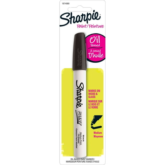 Sharpie Oil-Based Paint Marker, Medium Point, Black, 1 Pack