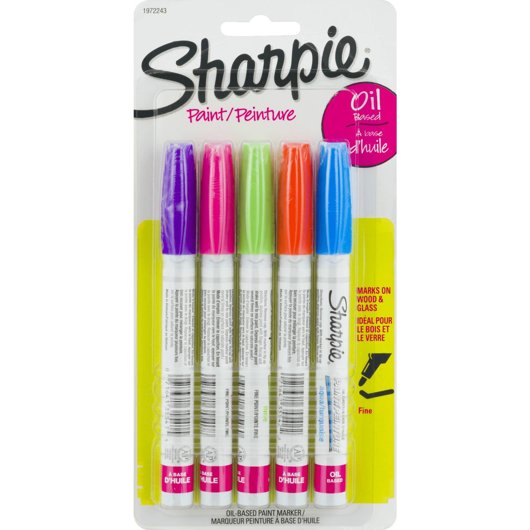 Sharpie Bright Fine Point Paint Markers, 5 Piece