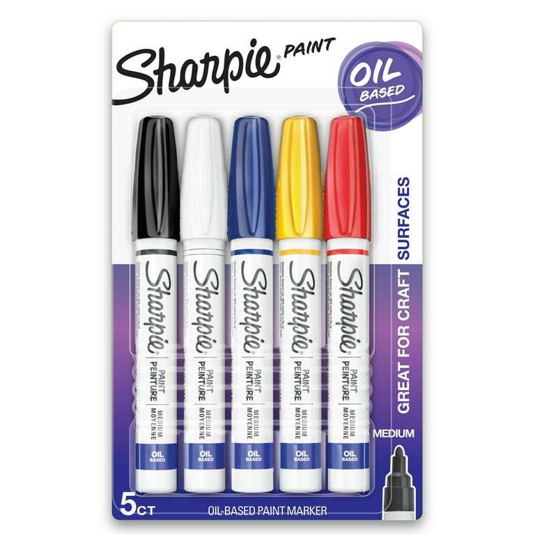 Sharpie Oil-Based Paint Marker - Medium Point - Medium Marker Point - Assorted Oil Based Ink - 5 / Pack Sharpie Oil-Based Paint Marker - Medium Point - Medium Marker Point - Assorted Oil Based Ink - 5 / Pack