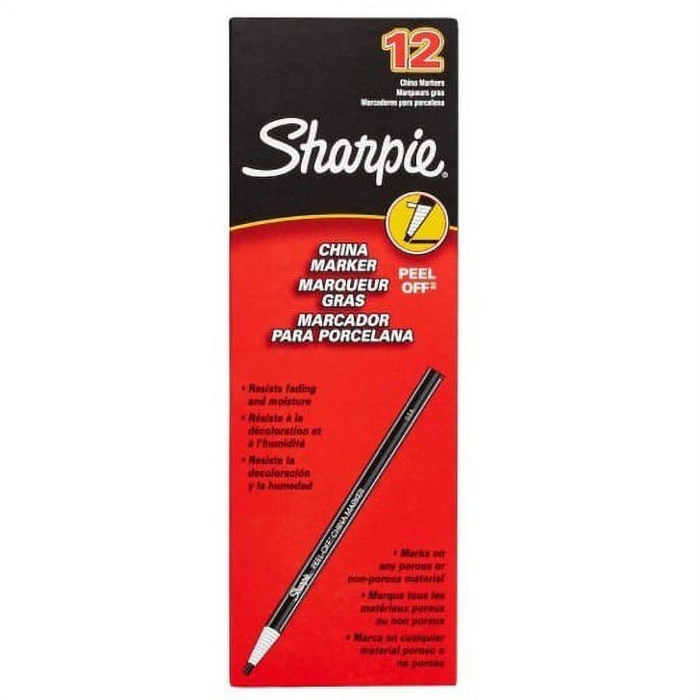 Sharpie PeelOff China Marker Red Lead Red Barrel 12 / Dozen
