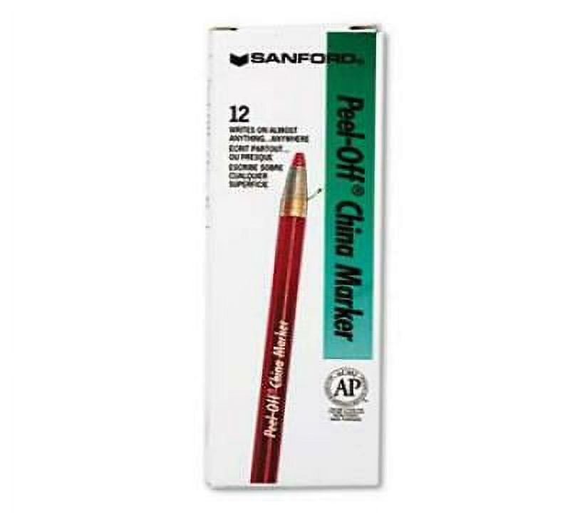 Sharpie Peel-Off China Markers, Red, Dozen (2059)
