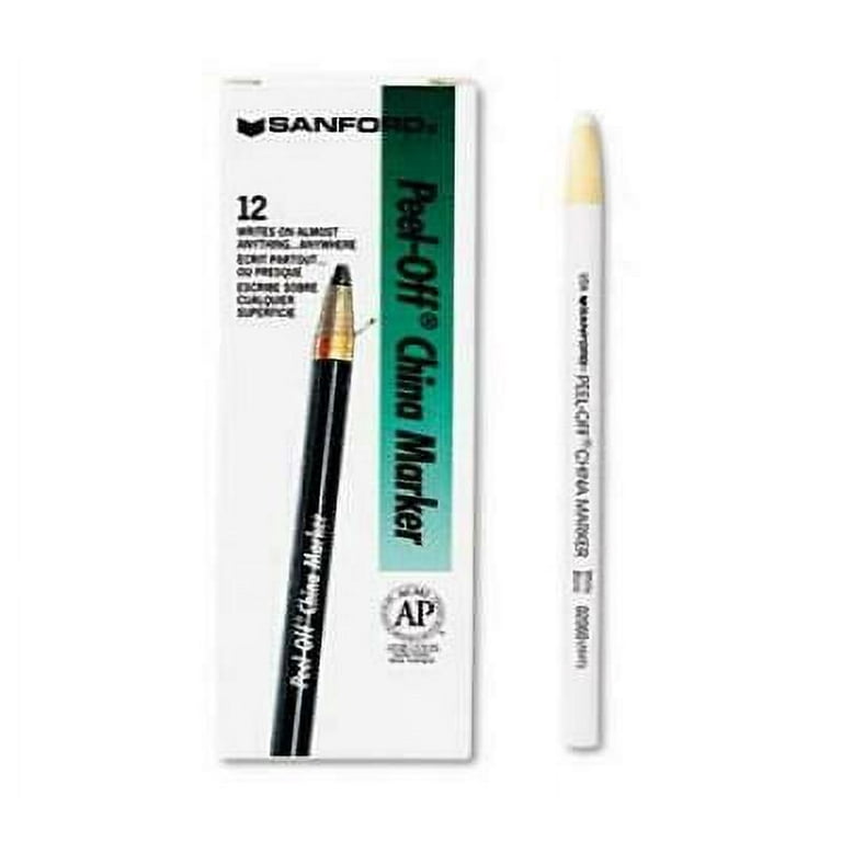 Peel-Off China Markers, White, Dozen Peel-Off China Markers, White, Dozen