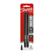 Sharpie Pens, Felt Tip Pens, Fine Point (0.4mm), Black, 2 Count