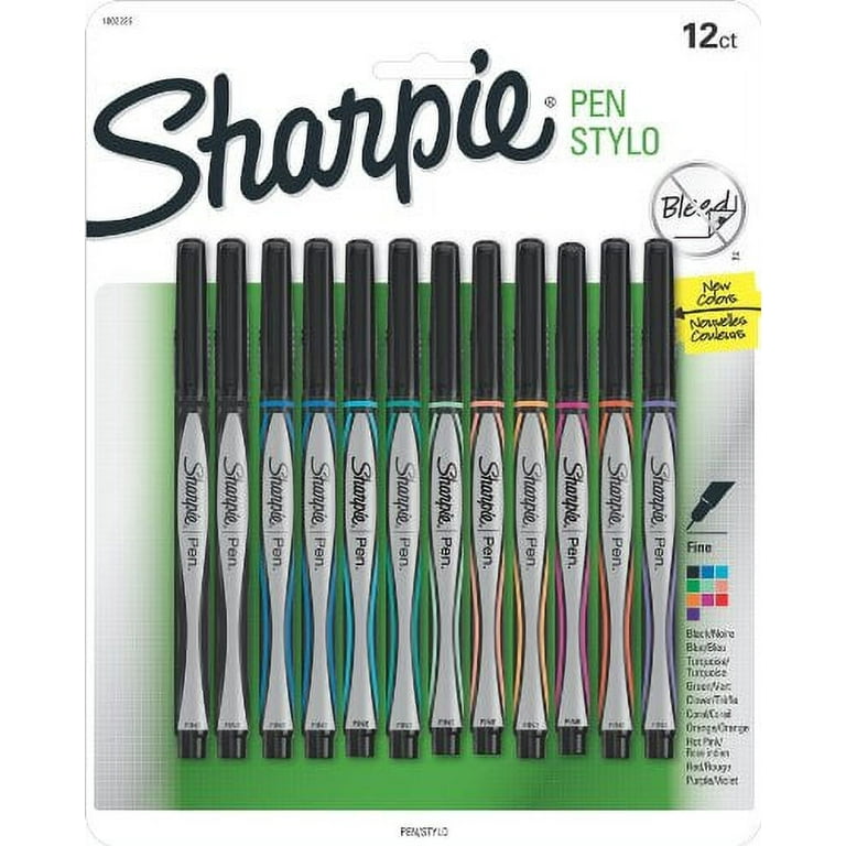 Sharpie Pen, Fine Point, Assorted Colors, 12-Count