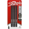 thumbnail image 1 of Sharpie Pens, Felt Tip, Fine Point (0.4 mm), Black, 4 Count, 1 of 8