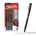 thumbnail image 1 of Sharpie Pens, Felt Tip Pens, Fine Point (0.4mm), Black, 4 Count, 1 of 7