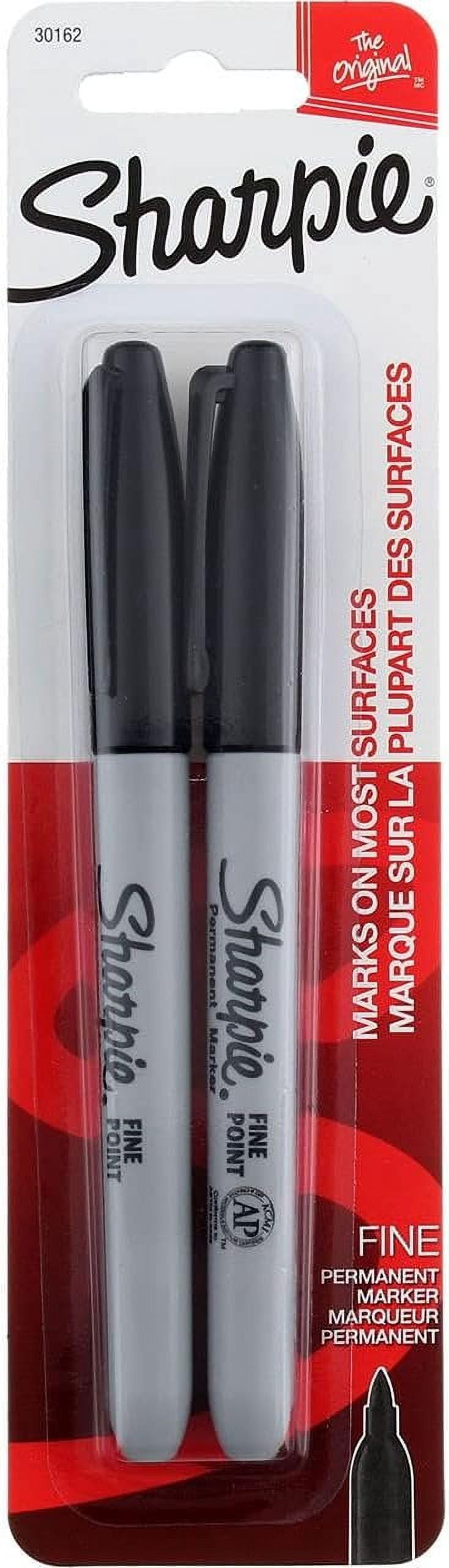 Sharpie Permanent Fine-Point Markers, Black, Pack Of 2 Markers ...