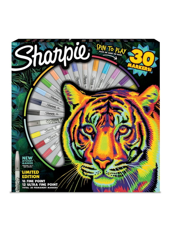 Sharpie Permanent Marker Assorted Pack, Plus 1 Mystery Color, Special Edition, 30 Count