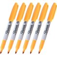 Sharpie Permanent Marker, Fine Point, Warmer Orange, Pack of 6