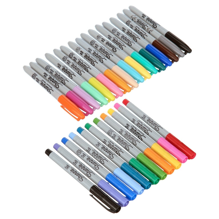 Sharpie Permanent Marker Pack Fine and Ultra Fine Tip Markers Assorted Colors Plus 1 Mystery Color Special Edition 27 Count