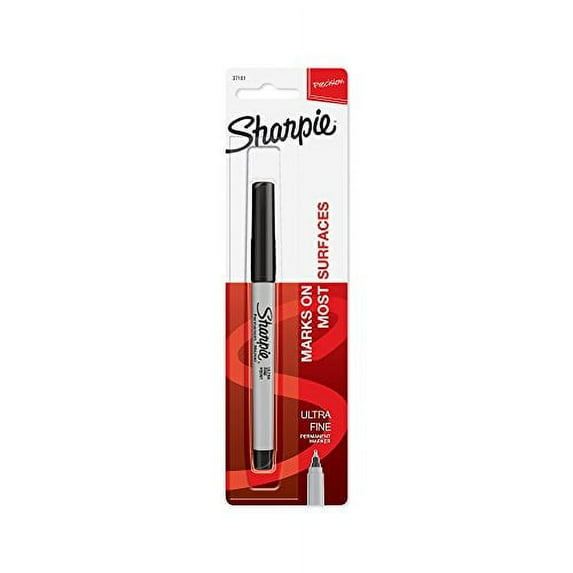 Sharpie Permanent Marker, Ultra Fine Point, Black, 1 Count, 6 Pack