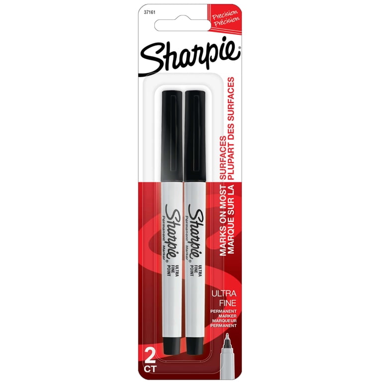 Sharpie, Permanent Marker, Ultra Fine Point, 2pk, Black - Walmart.com