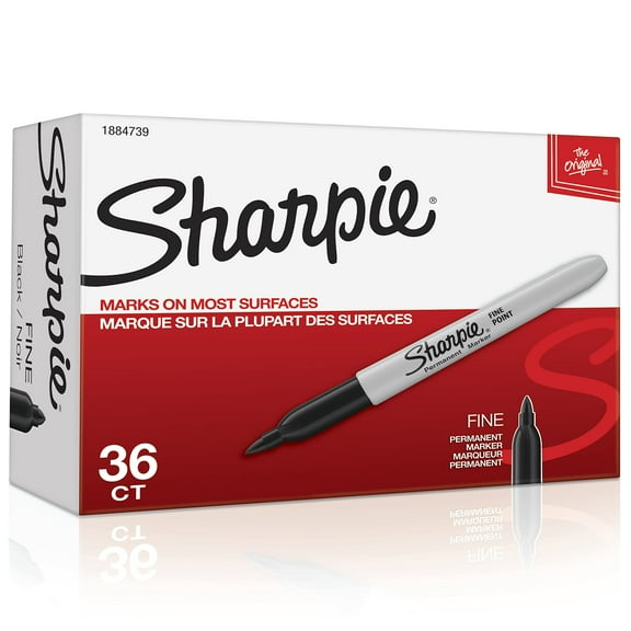 Sharpie Permanent Markers Bulk Set Fine Tip Markers Set For Plastic Metal Wood And More Black 36 Count