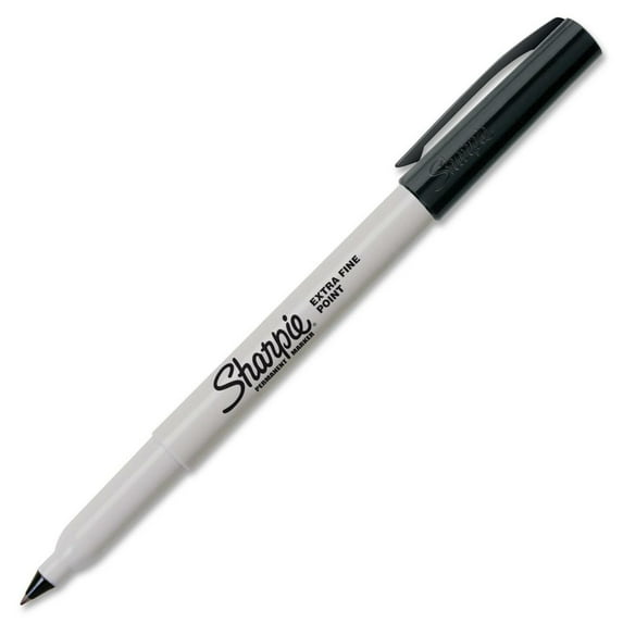 Sharpie Permanent Markers, Extra-Fine Point, Black, 12 Count