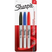 Sharpie Original Fine Permanent Marker Pens, Fine, Black, Red, Blue, 3 Ct 6 pack Bundle