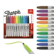 Sharpie Permanent Markers, Fine Point, Assorted Colors, 12 Count