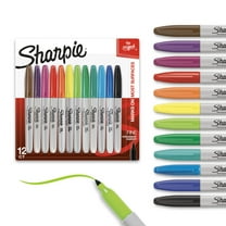 Sharpie Permanent Markers, Fine Point, Assorted Colors, 12 Count