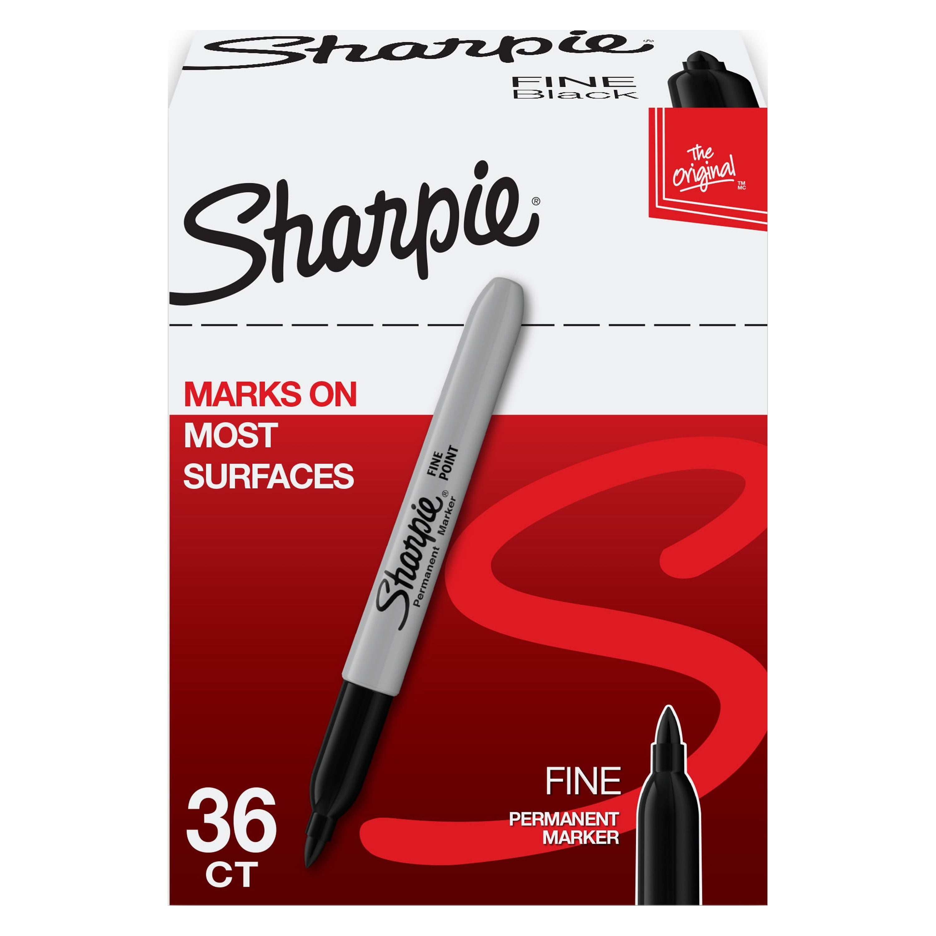 Sharpie Super Permanent Markers, Fine Point, Black, 6 Count 