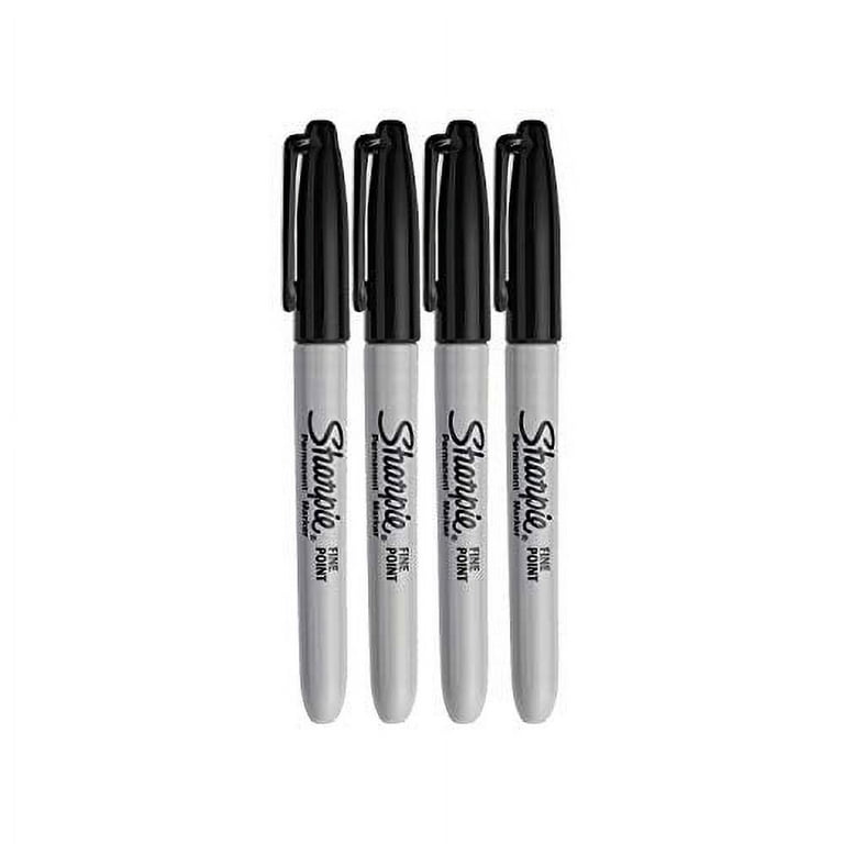 DiverseBee Fine Tip Permanent Pens, 4 Pack Quick Dry Markers, Transparent Sticky Notes Writing Pens, Office School Art Supplies, Black Oil Based