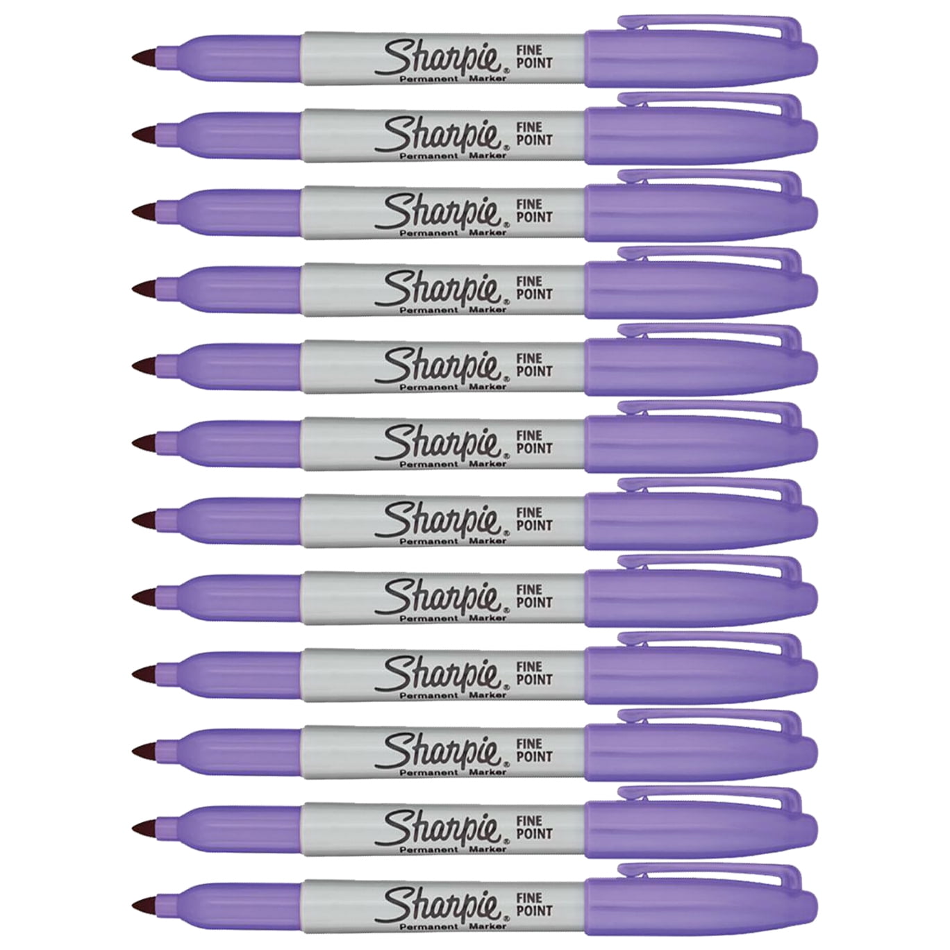 2 Pack) Sharpie Permanent Marker Original, Fine Point, Purple