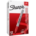 thumbnail image 1 of Sharpie Permanent Markers, Fine Point, Red, 12 Count, 1 of 7