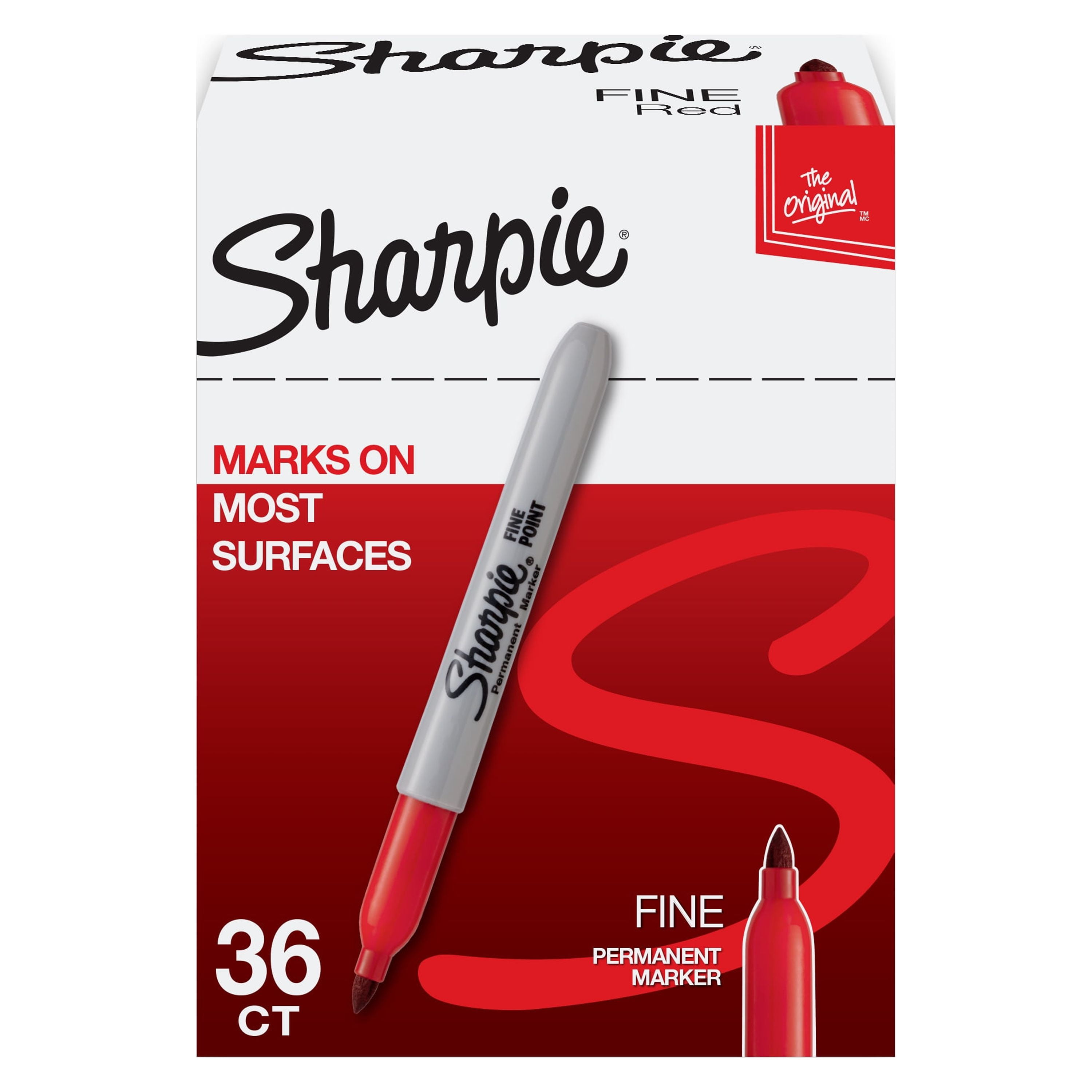 Sharpie Fine Point Permanent Marker Red 36/Pack