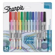 Sharpie Permanent Mystic Gem Markers, Ultra-Fine Point, Assorted, 24 Count