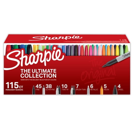 Sharpie Permanent Markers Ultimate Collection, Fine and Ultra Fine Points, Assorted Colors, 115 Count price history and forecast - Sharpie 1983255